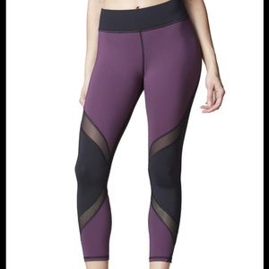 Luxury MICHI plum/black sheer details leggings